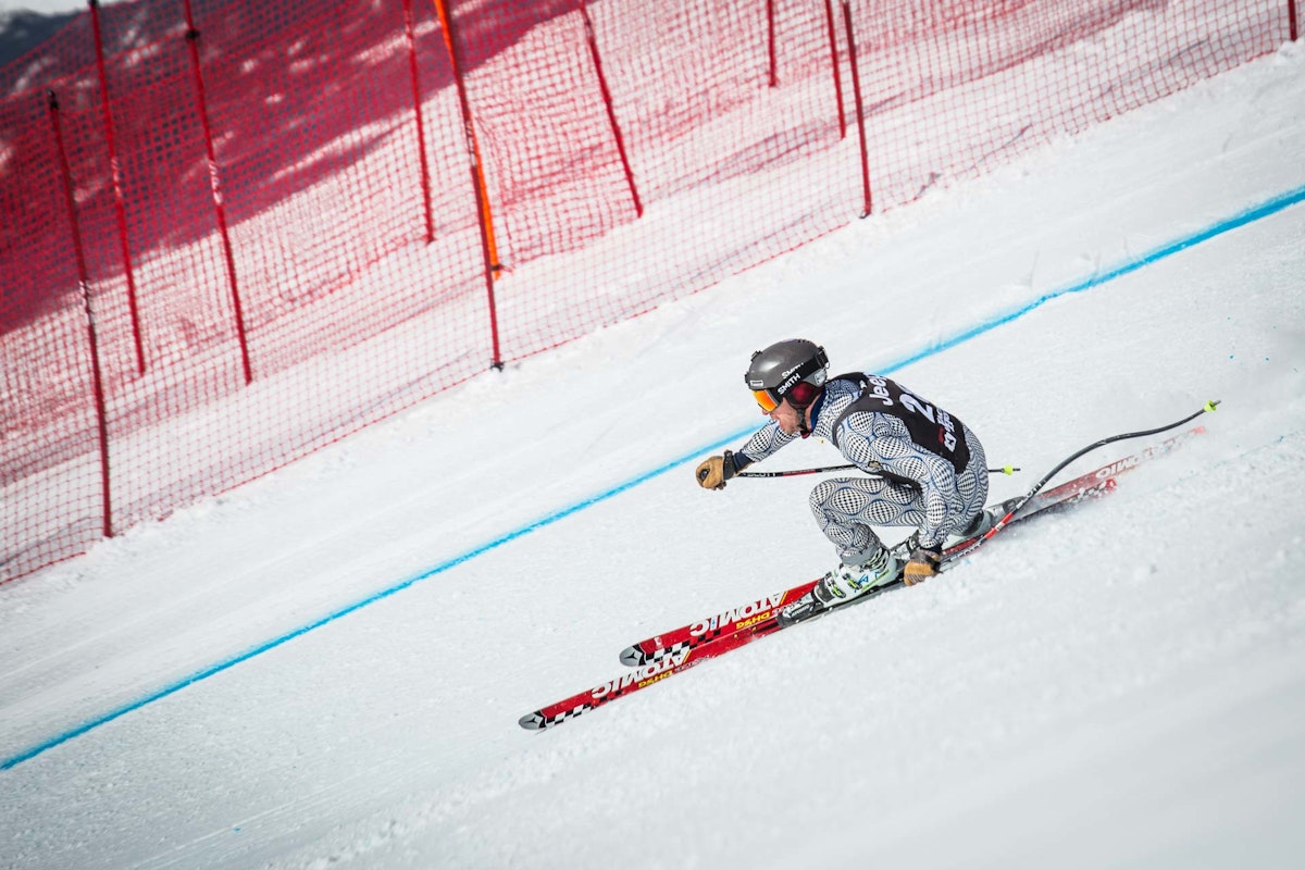 Ski racer on course
