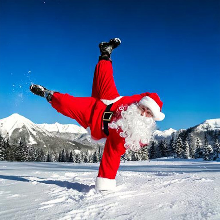 Breakdancing Santa