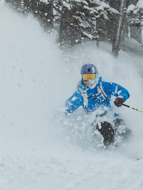 Person skiing in powder