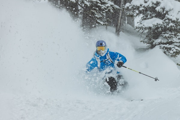 Person skiing in powder