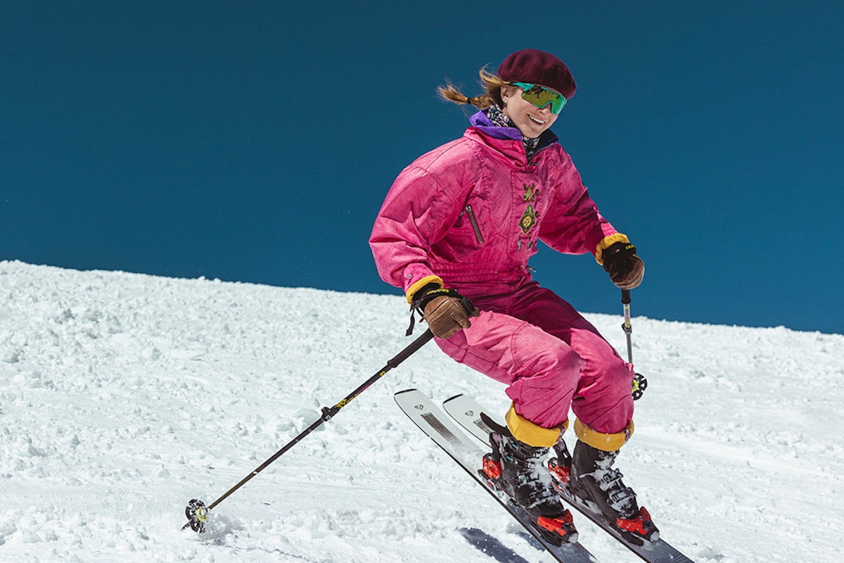 retro spring skiing