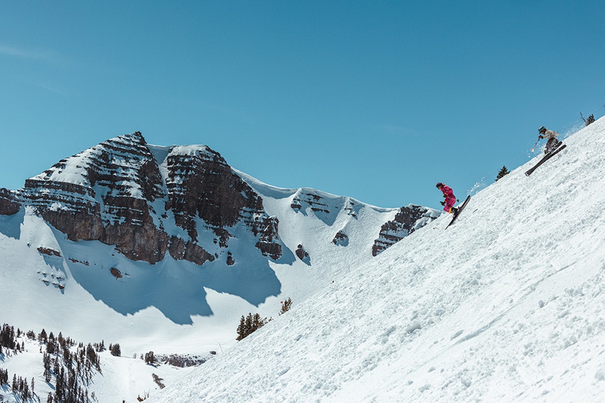 Spring Skiing in front of Cody Peak