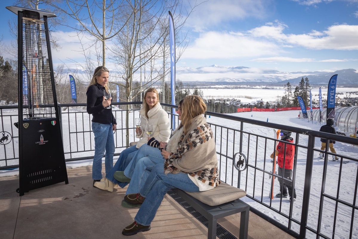 Women sitting outside at Trappers