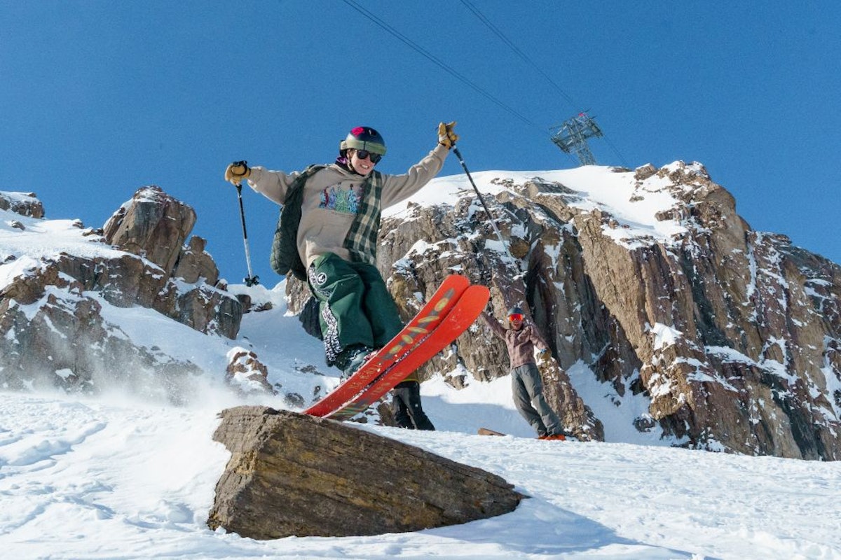 spring skiing below Corbet's Couloir