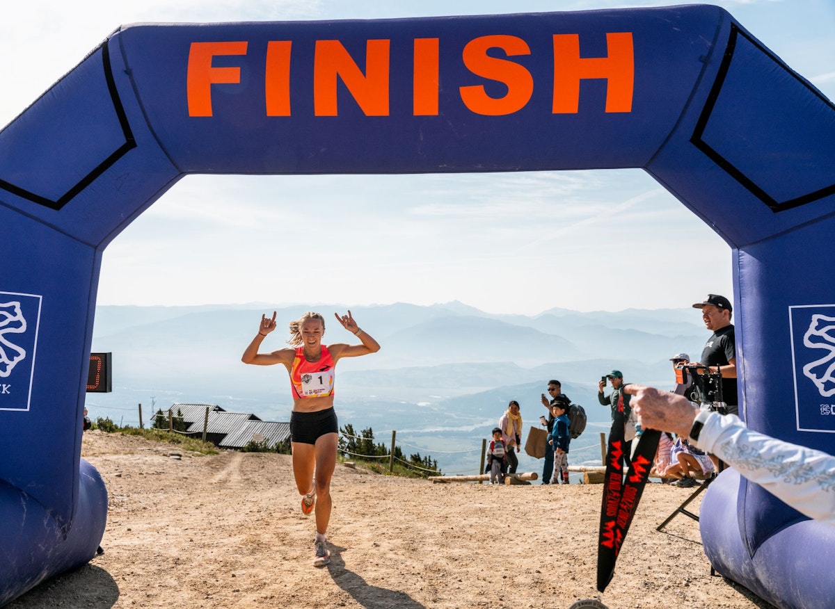 Runner Finishing Rendezvous Hill Climb