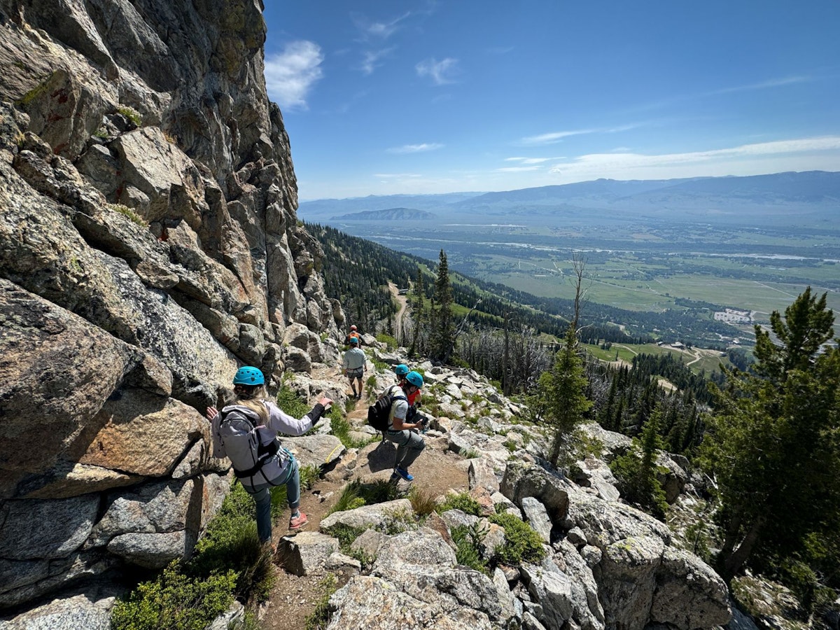 JHMR Employees hiking to Via Ferrata