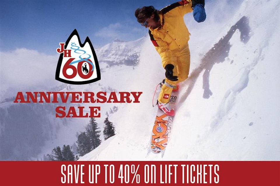 60th Sale snowboarding powder in jackson hole flyer