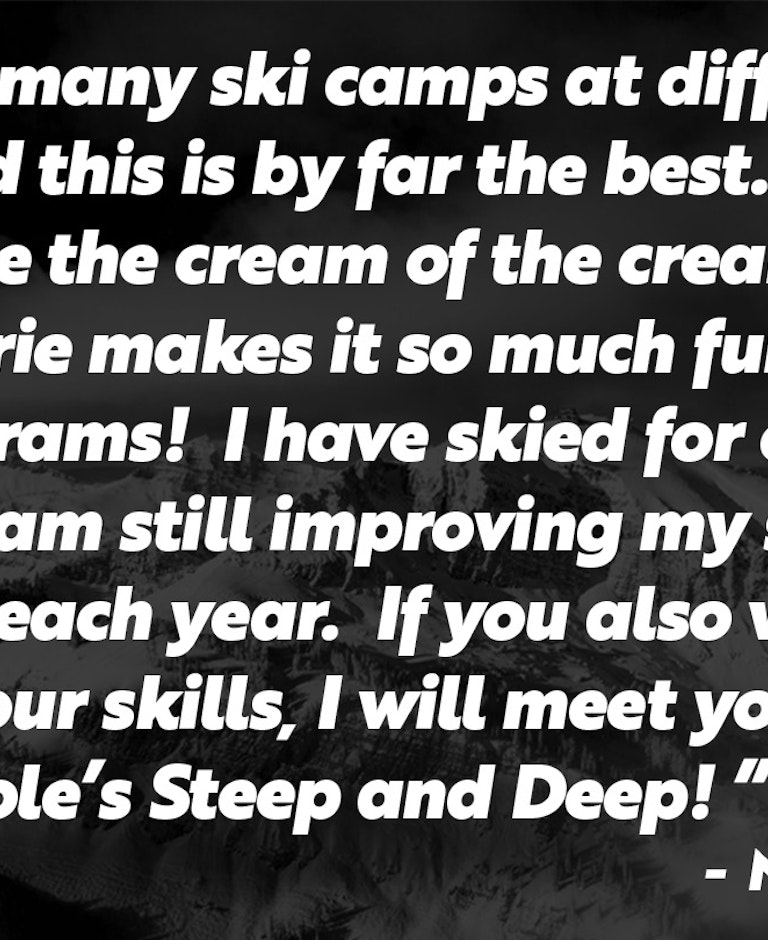 Steep and Deep Testimonial