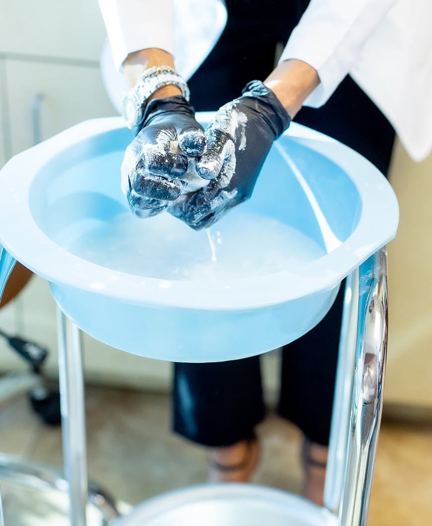 Doctor Creating Mold For Newport Beach Custom Orthotics.