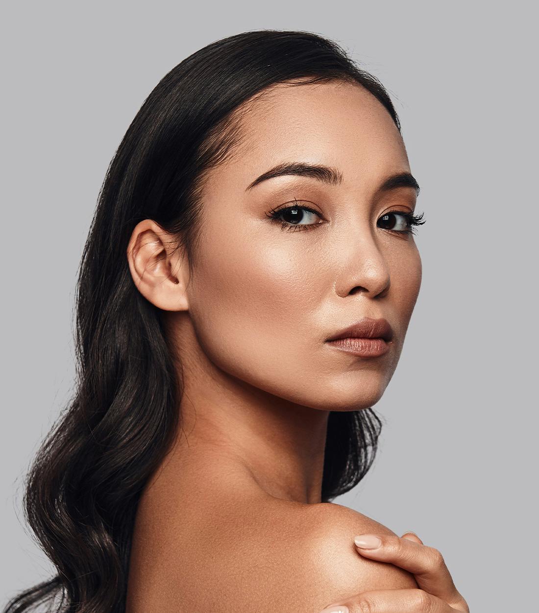 Asian woman looking at the camera