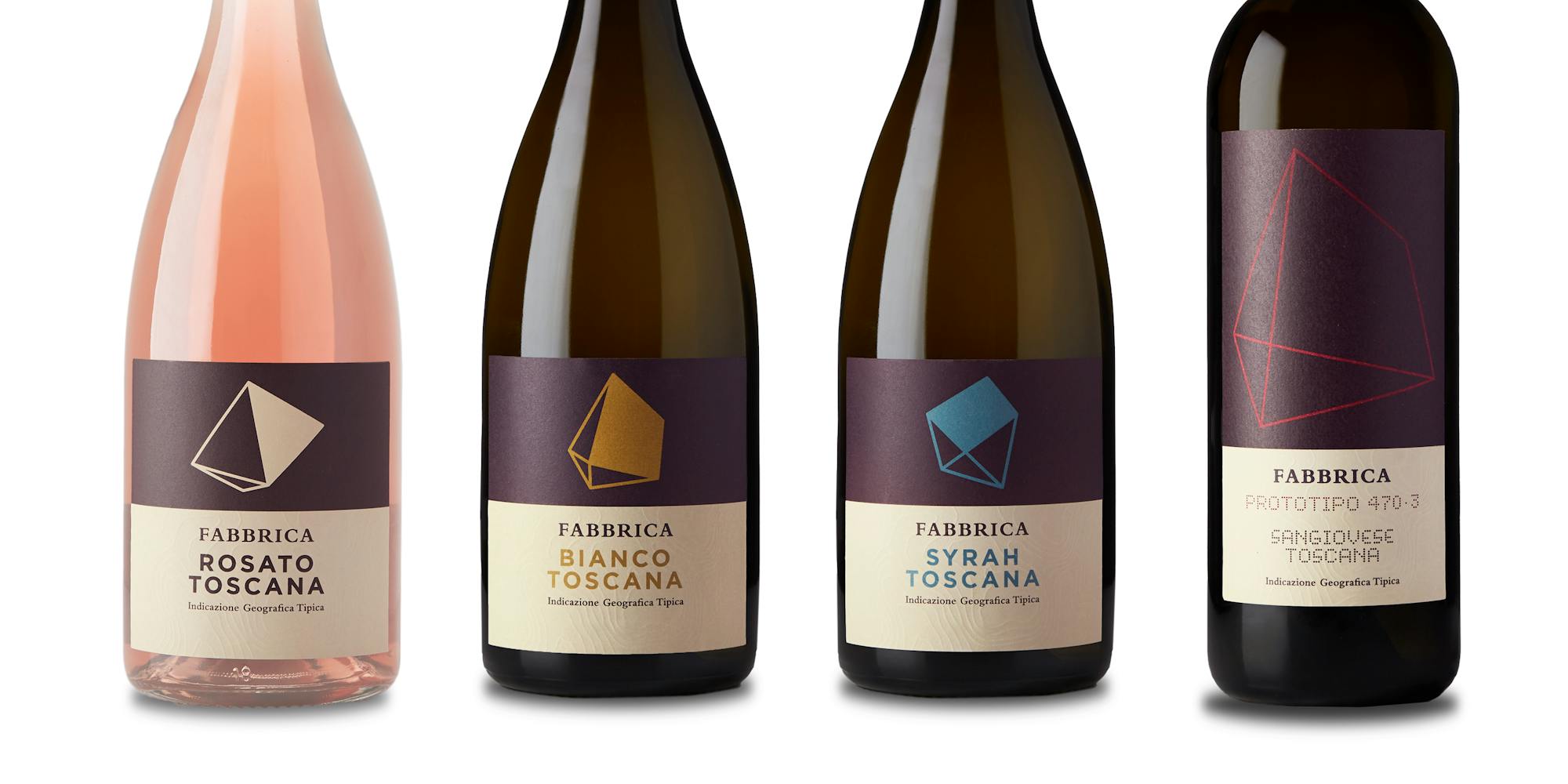 Linea vini Rosato, Bianco, Syrah & Sangiovese di Fabbrica