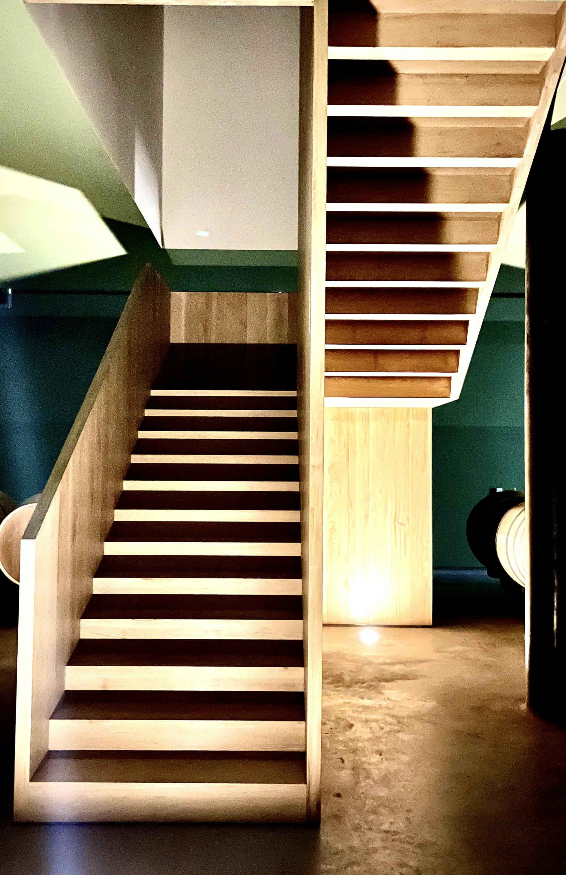 Staircase in the barrel room Staircase in the barrel room