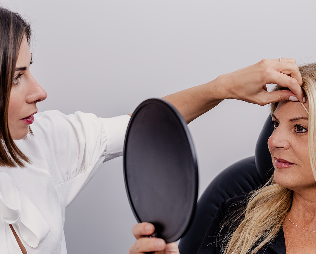 Dr. Flora Levin performing a brow lift in Fairfield, CT