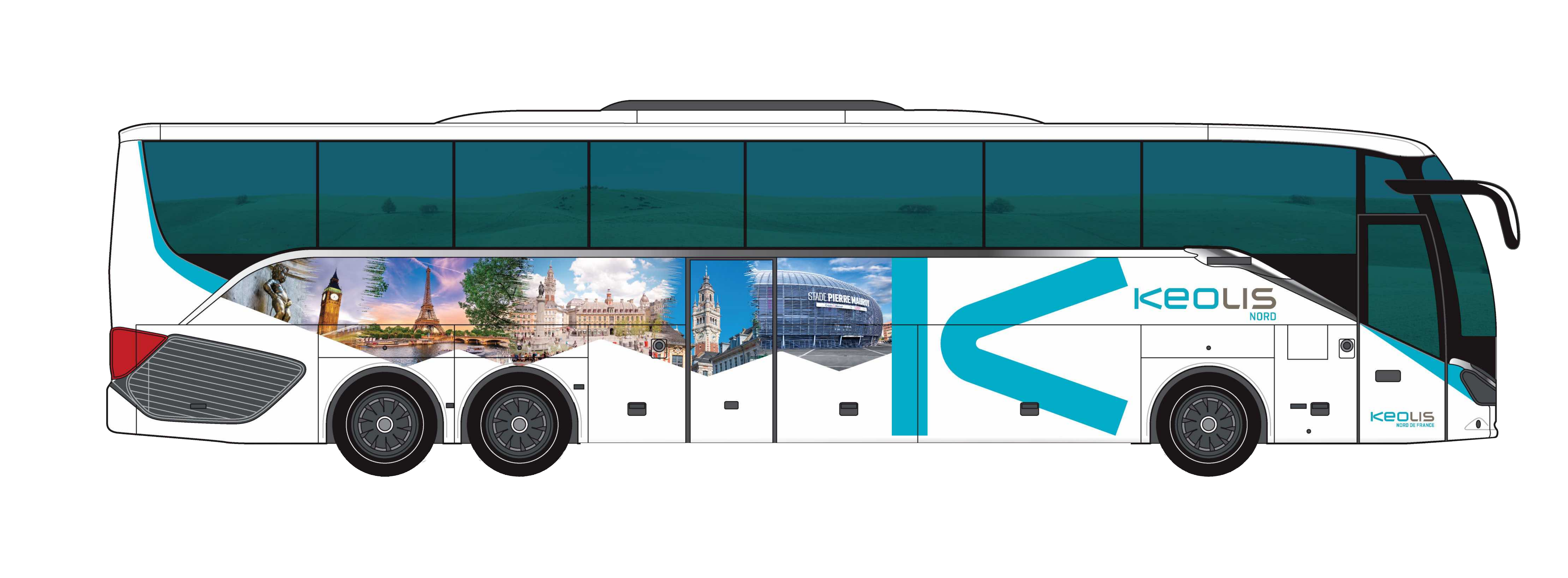 Car Grand Tourisme modèle Setra. Ce sont les plus volumineux et les plus confortables. Ils conviennent pour les grands déplacements et voyages.