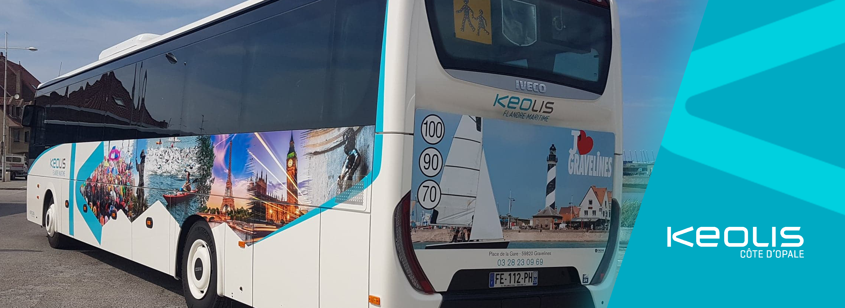 Bannière de Keolis Côte d'Opale, l'une des filiales du secteur Nord de France