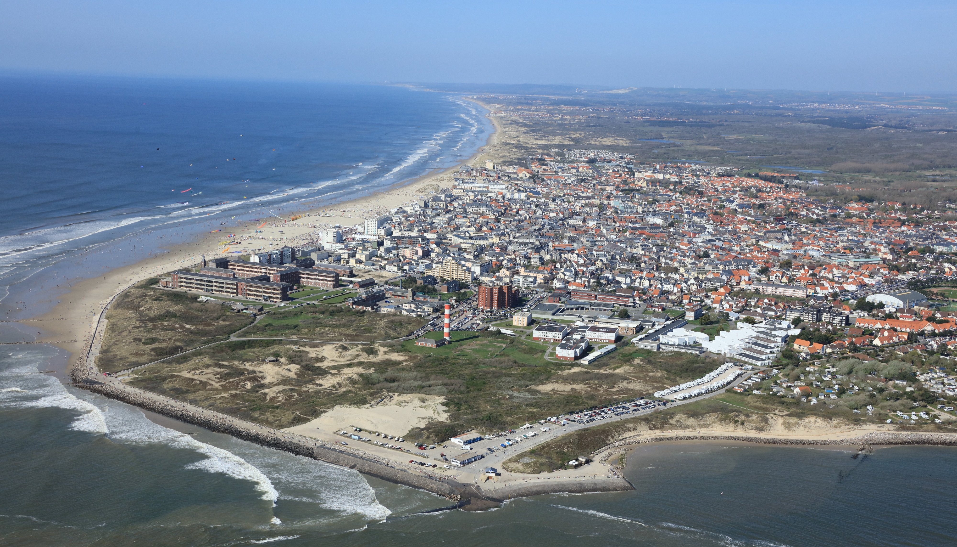 Photo aérienne de Berck-sur-Mer, station balnéaire de la côte d'Opale.