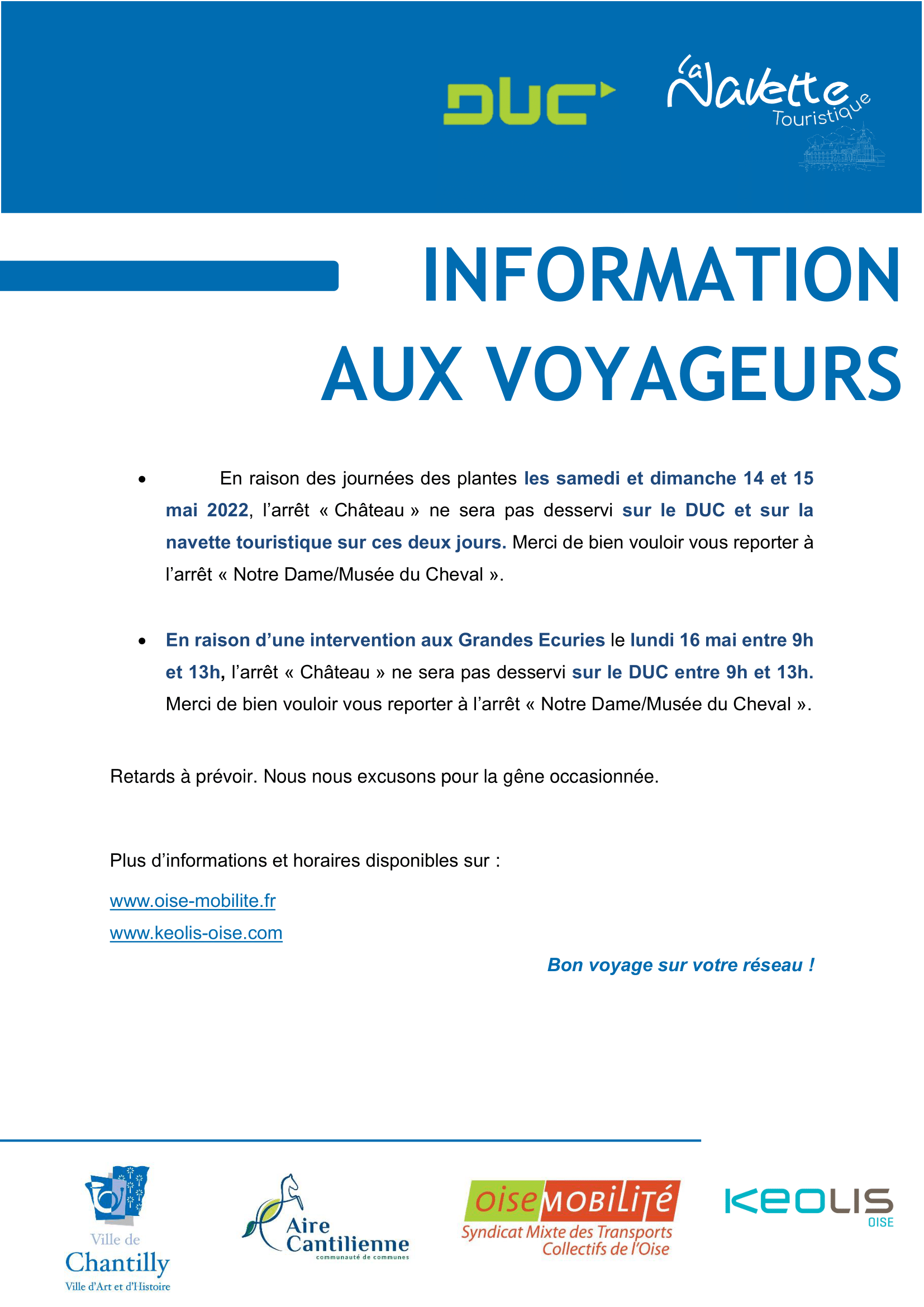 info trafic DUC