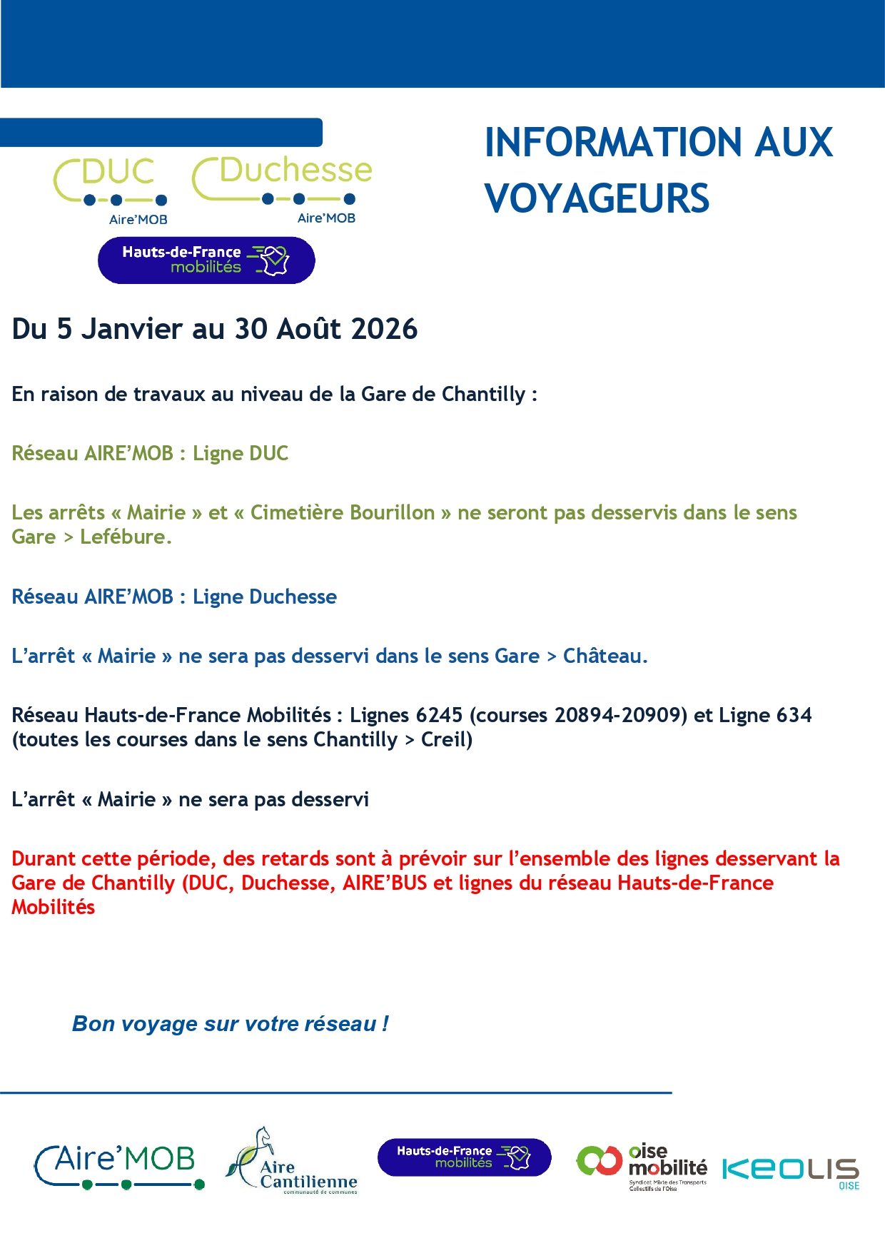 Réseau AIRE'MOB (ligne DUC et Duchesse)