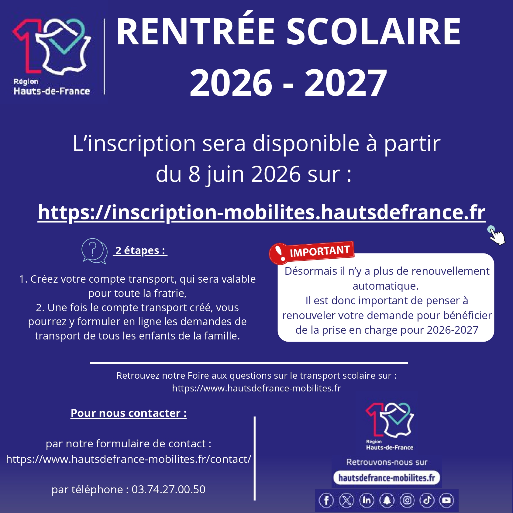 inscription transport scolaire