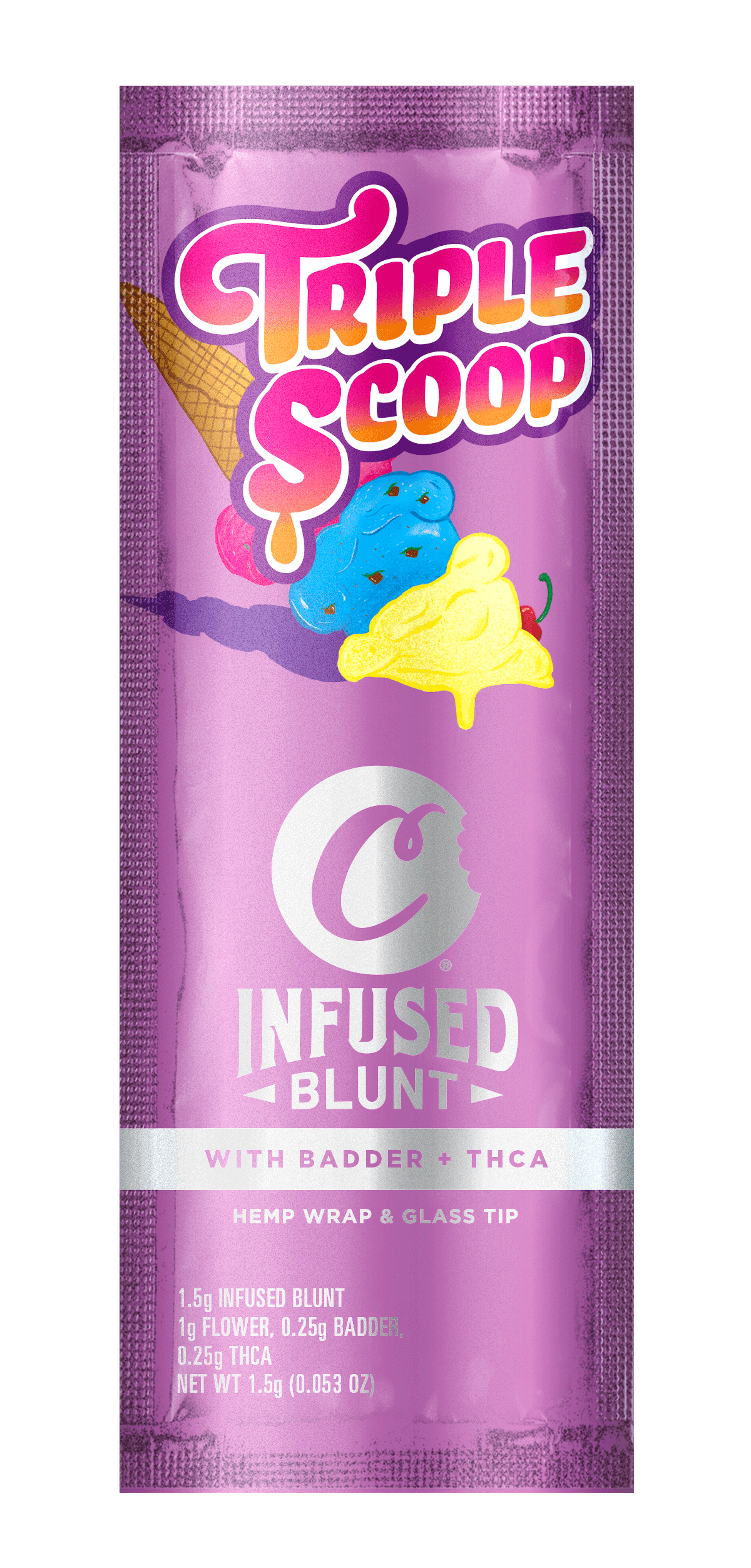 Cookies - Triple Scoop - THC - Infused - Blunt - Preroll - Tube - Pouch - 1.5g - CA
