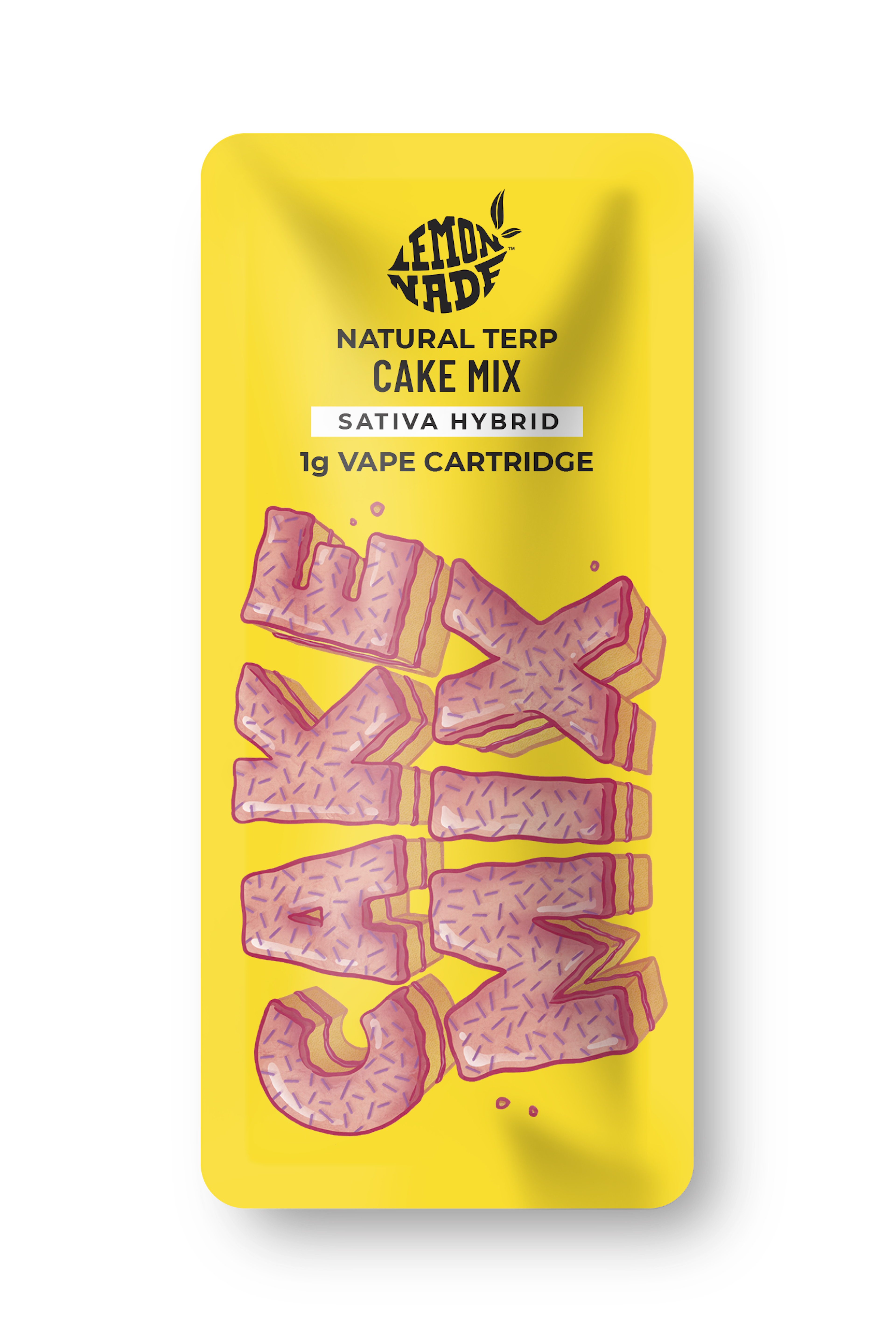 Lemonnade - Cake Mix - THC - Distillate - Cartridge - Vape - Fat Boy Cartridge - Tray - Pouch - 1g - CA