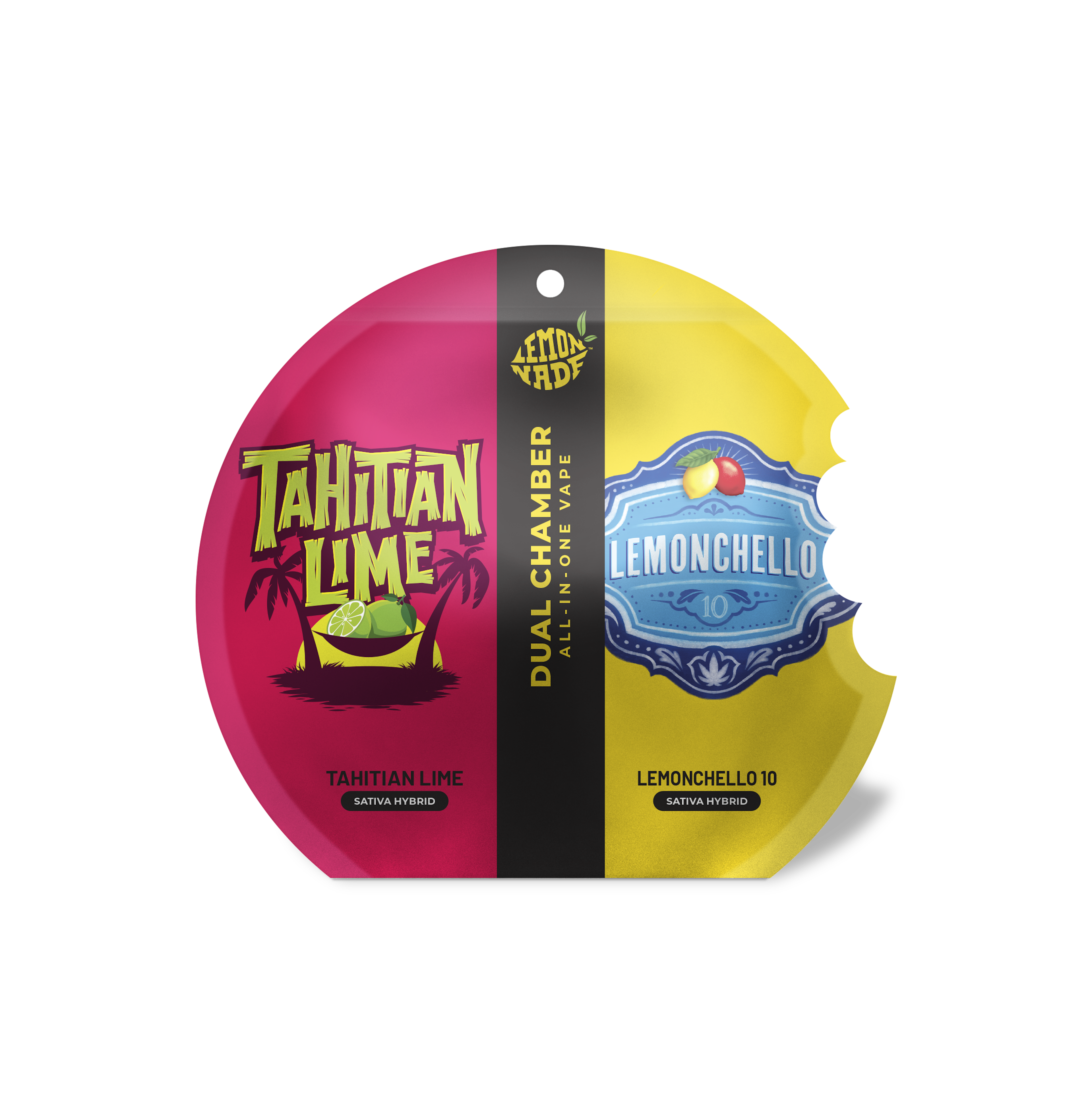 Lemonnade - Lemonchello 10 / Tahitian Lime - THC - Distillate - Dual Chamber - Vape - AIO - Pouch - 1g - CA