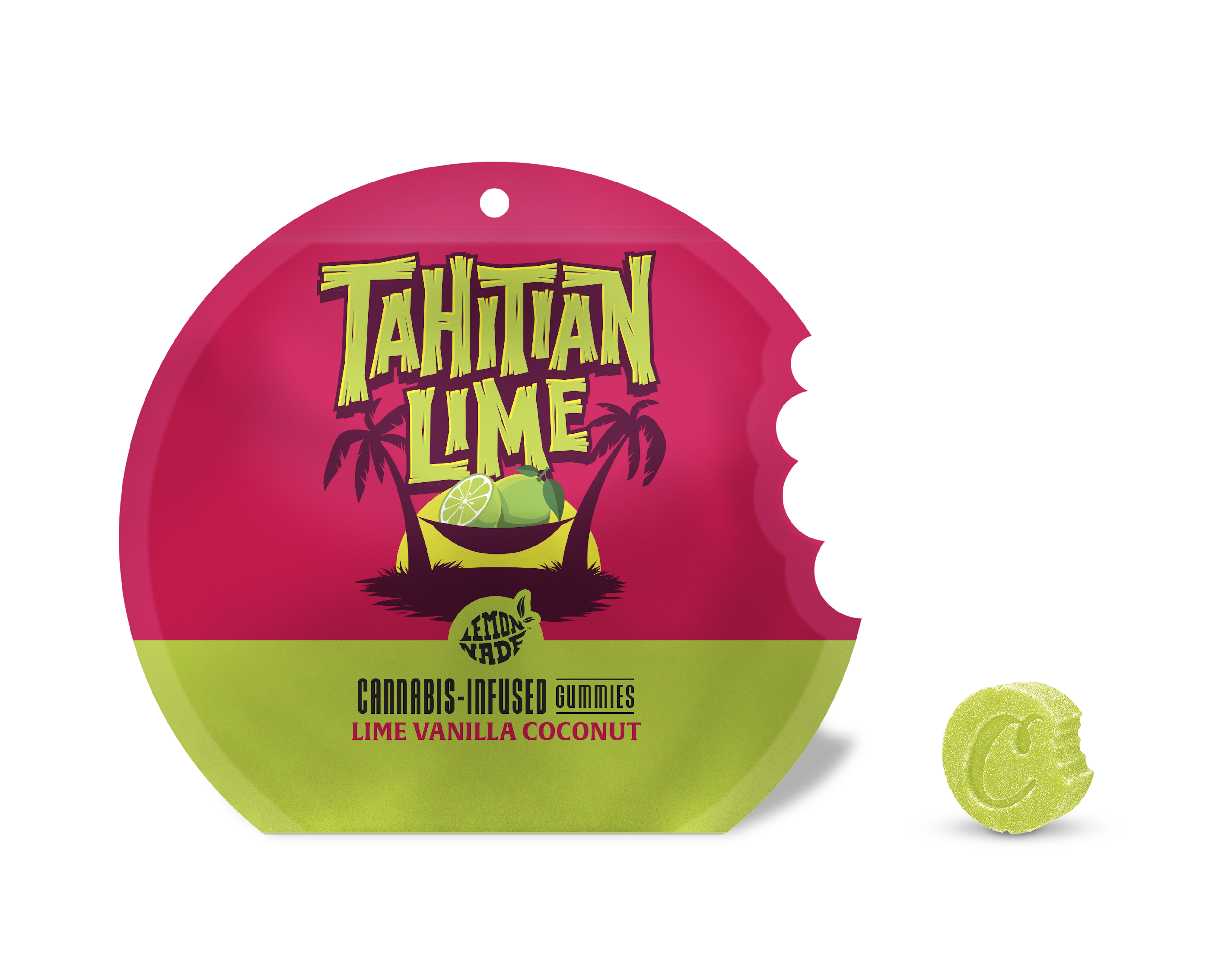 Lemonnade - Tahitian Lime - THC - Distillate - Gummies - Edible - 10ct Bag - 100mg - CA