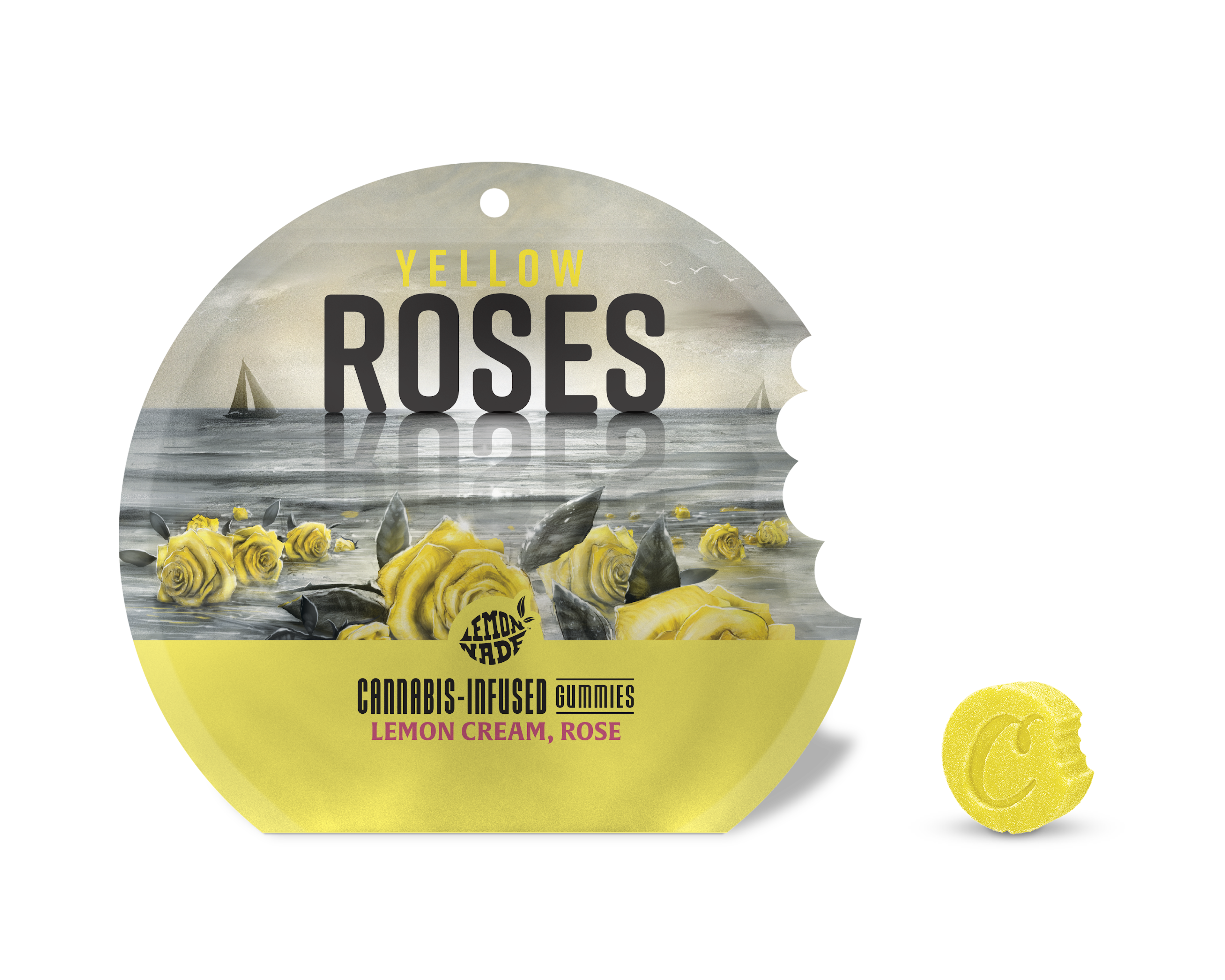 Lemonnade - Yellow Roses - THC - Distillate - Gummies - Edible - 10ct Bag - 100mg - CA