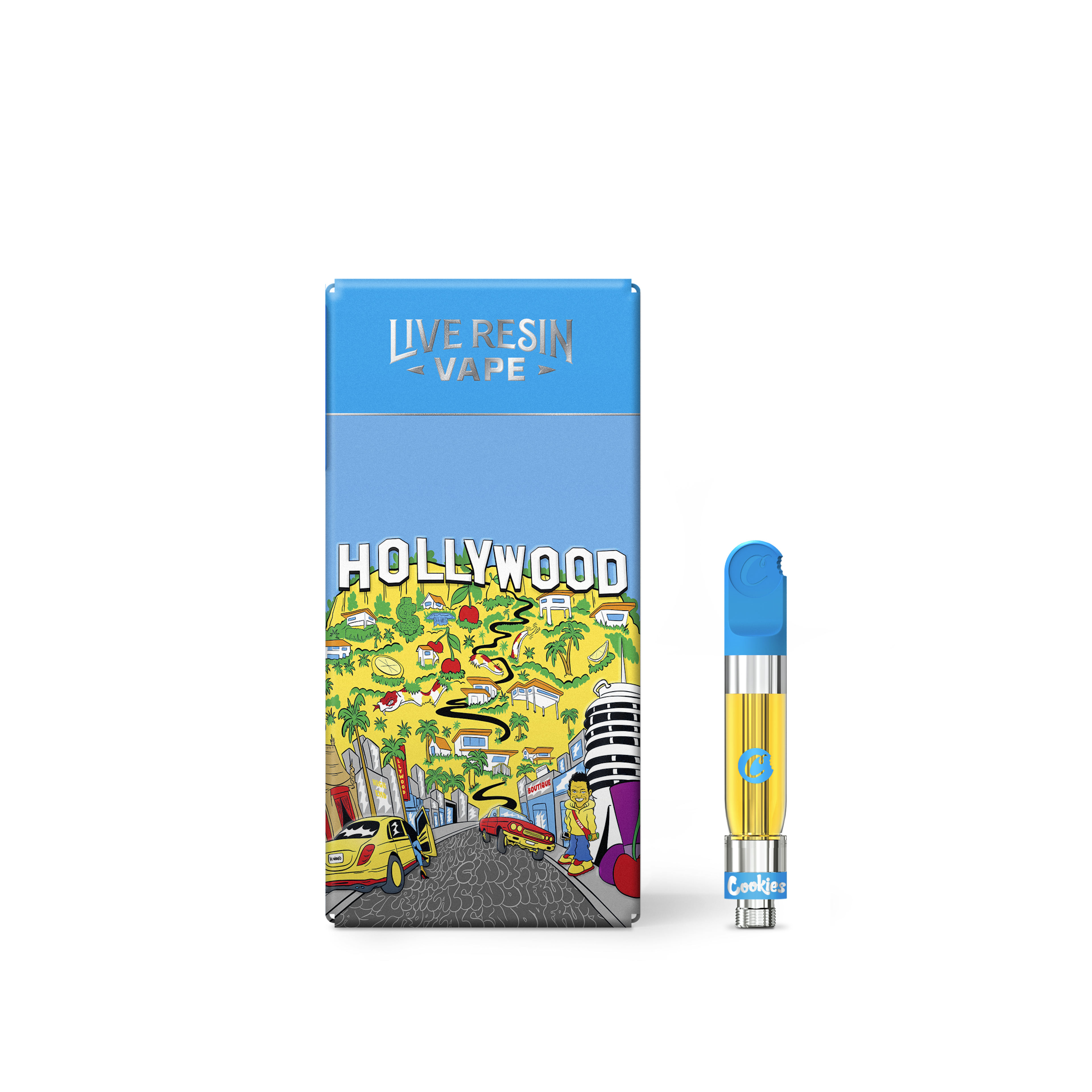 Cookies - Hollywood - THC - Live Resin - Cartridge - Vape - 510 - Tube - Pouch - 1g - CA