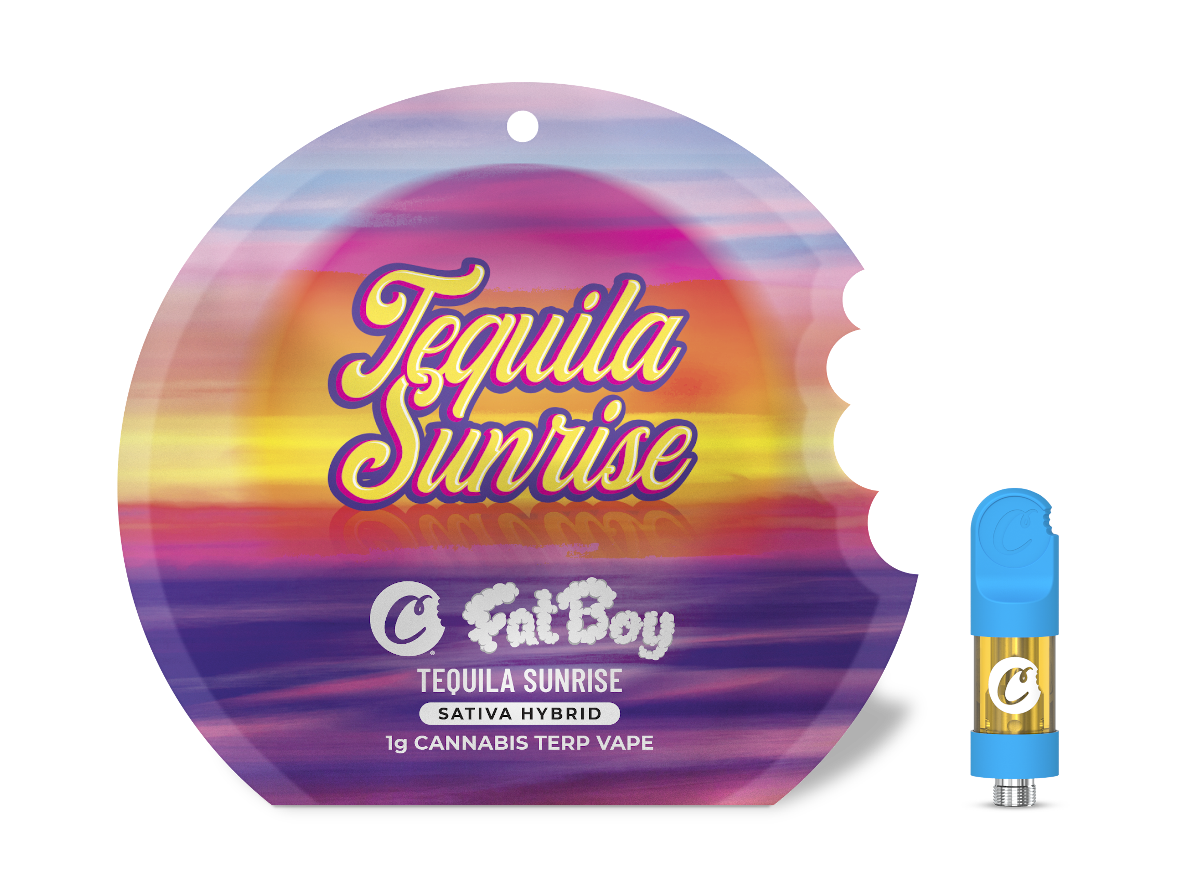 Cookies - Tequila Sunrise - THC - Distillate - Cartridge - Vape - Fat Boy Cartridge - Tray - Pouch - 1g - CA