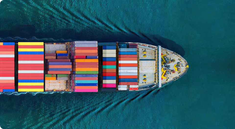 Containers on a ship