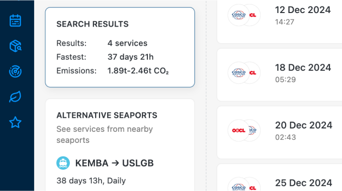 Sailing schedules