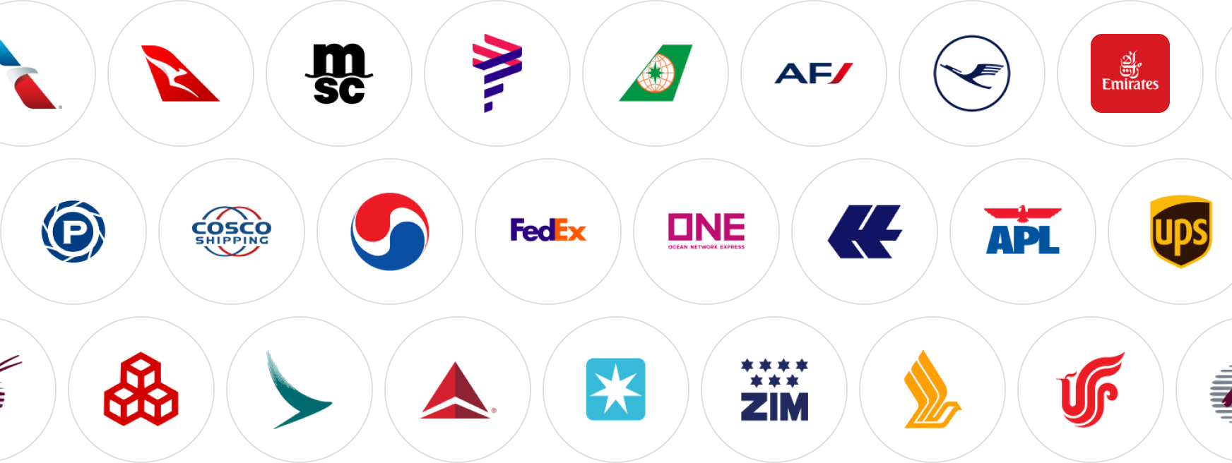 List of shipping and airline carriers