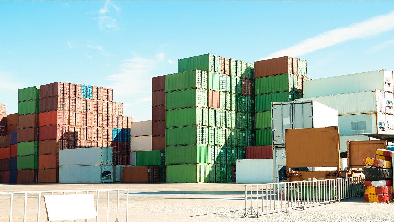 Shipping container stacks