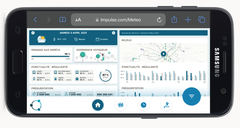 Visualisation de l'application Impulse sur téléphone mobile