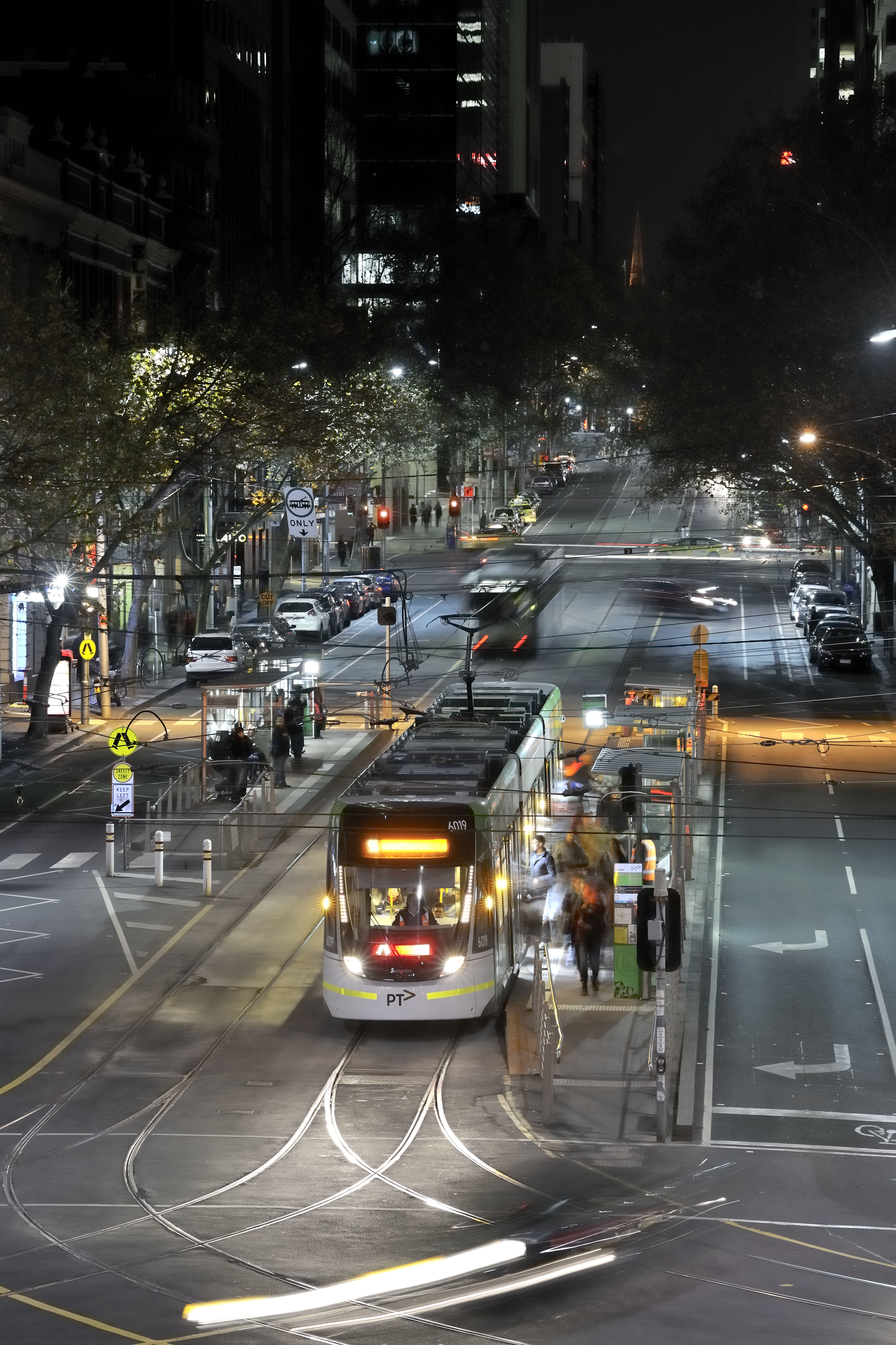 Yarra Trams by night.