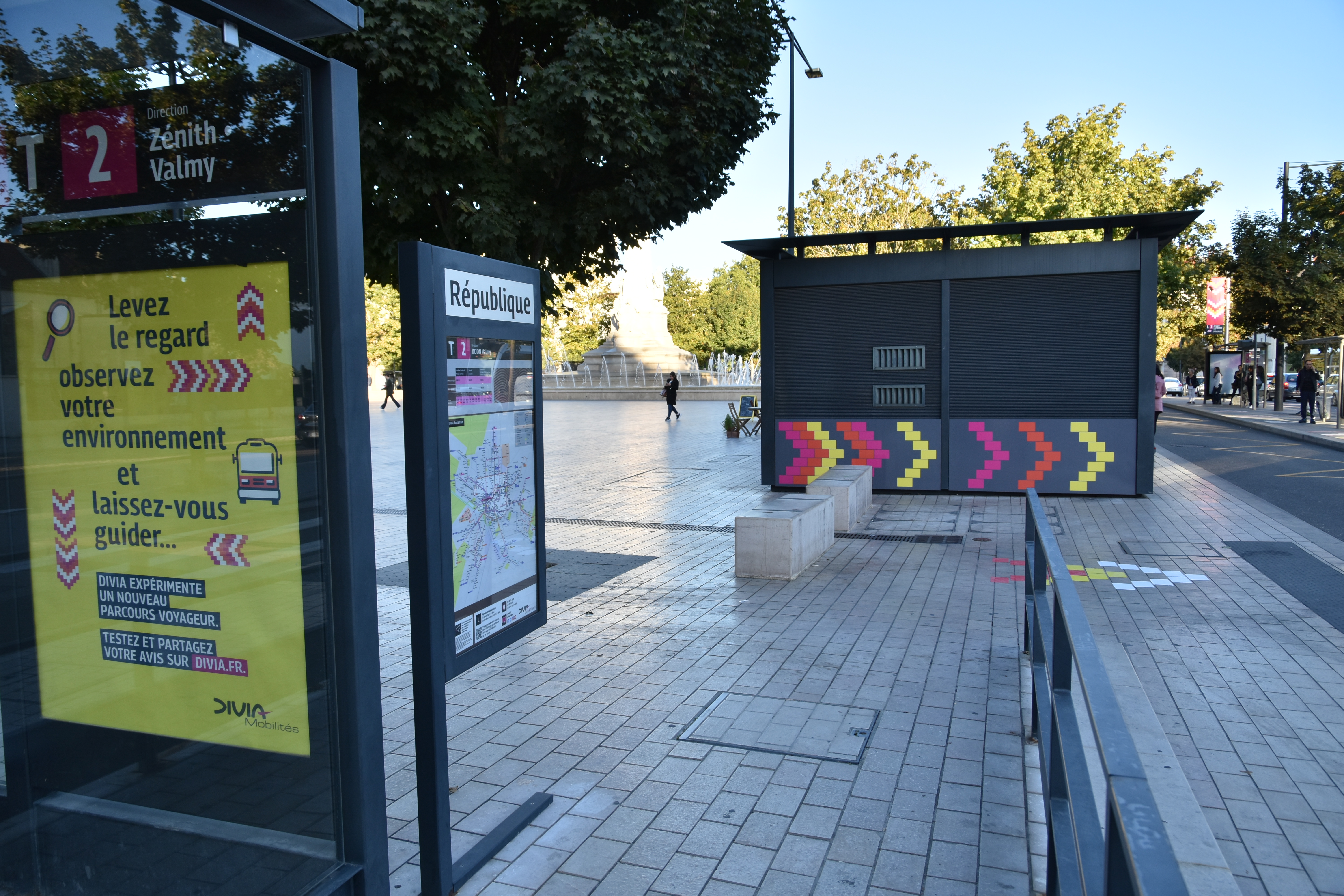 Example of nudge at Place de la République in Dijon