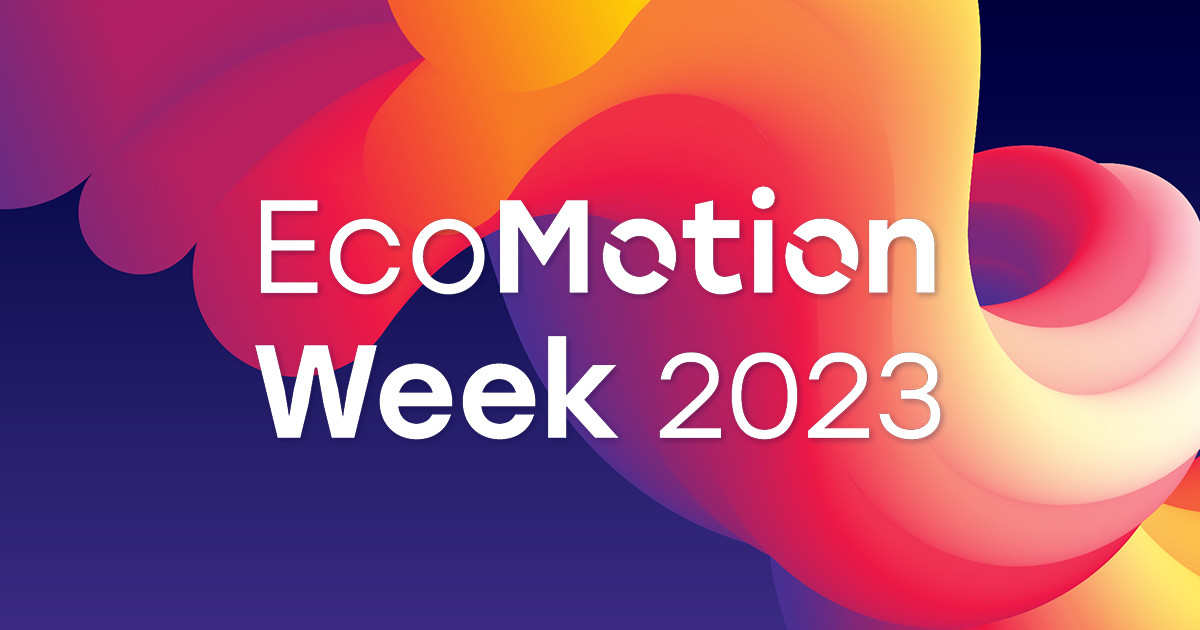 Affiche du salon EcoMotion 2023