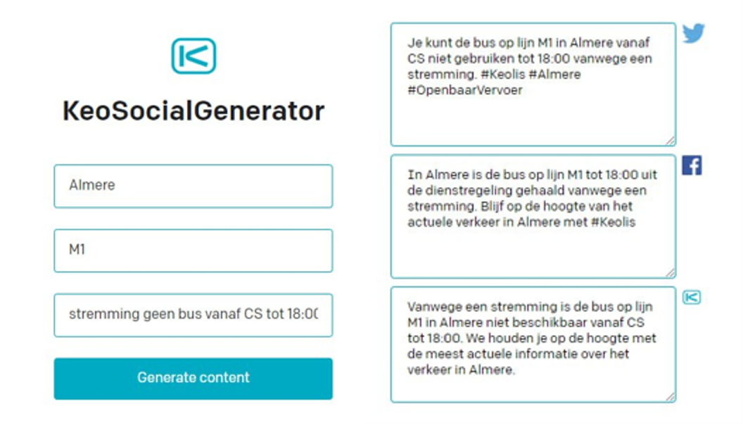 KeoSocialGenerator is an easy-to-use tool that generates passenger information messages.