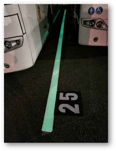 Fluorescent road markings