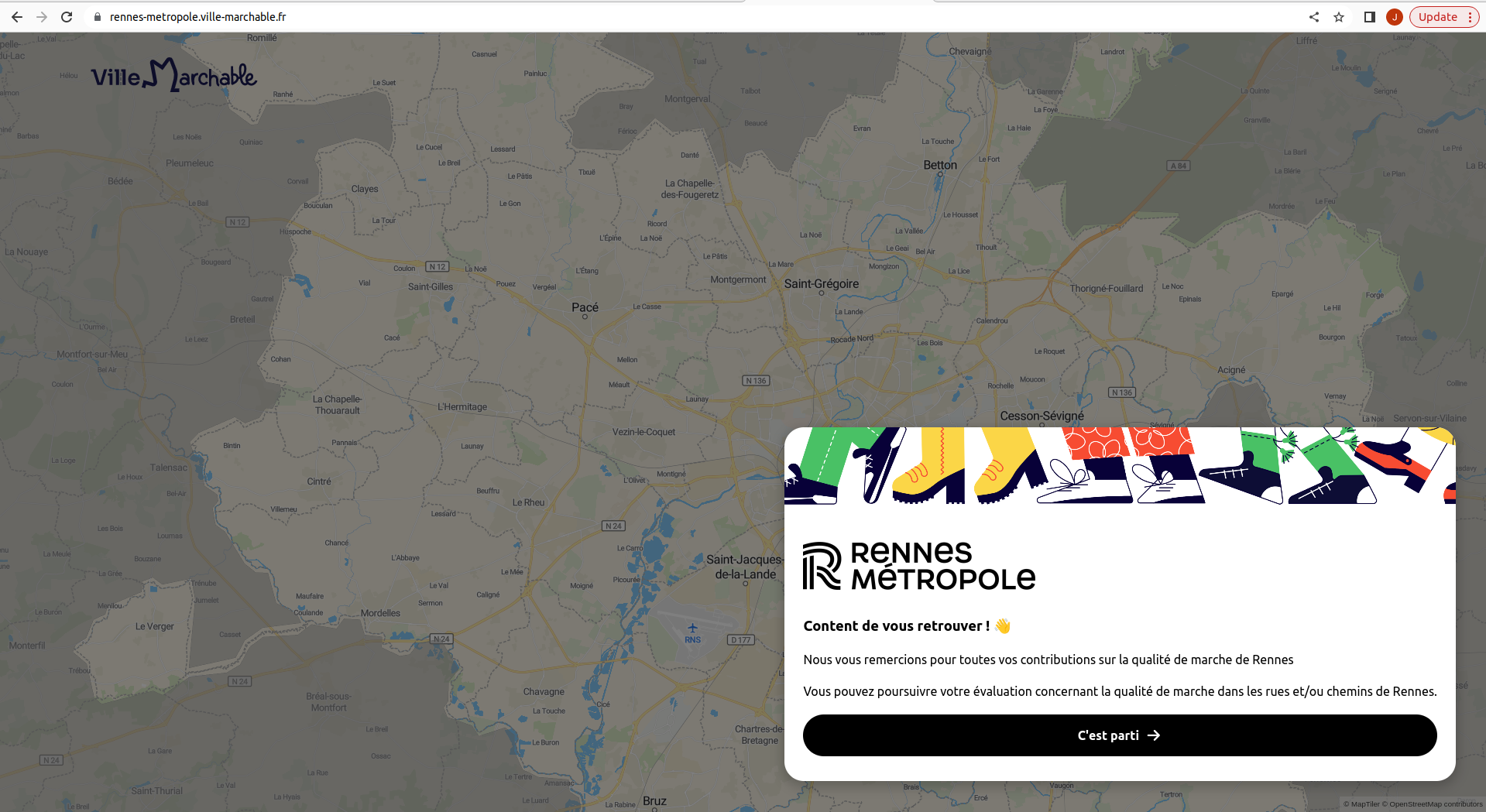 Homepage "Walkable city"