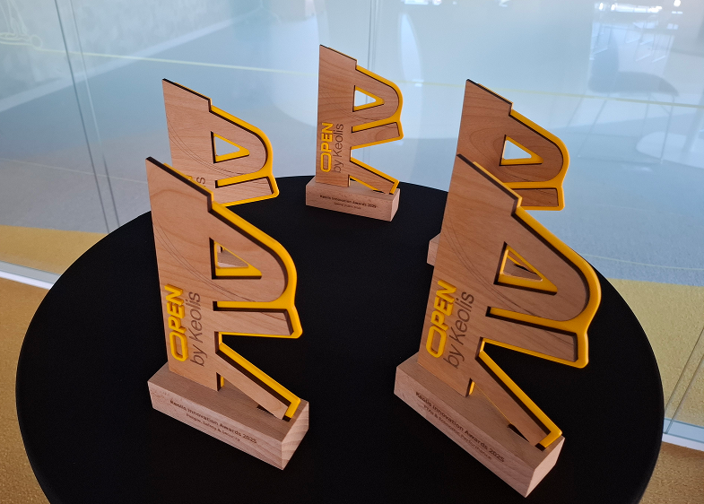 photo des 5 trophées des Innovation awards 2025