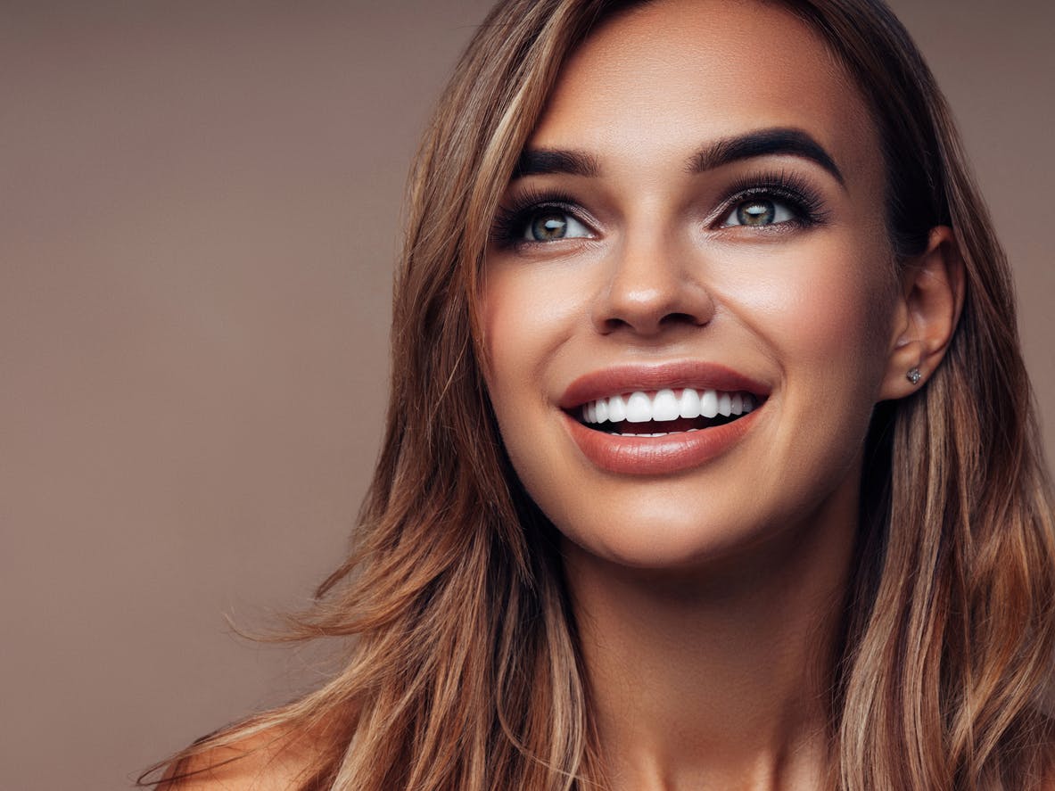 Beautiful woman smiling.