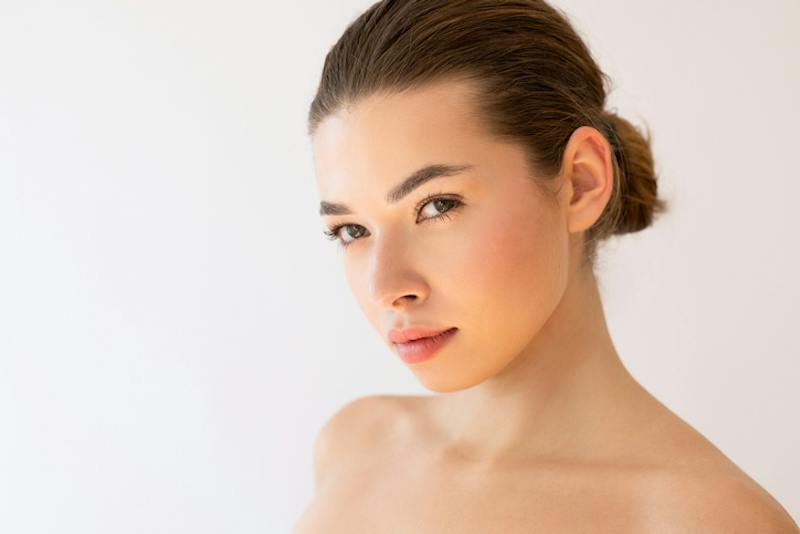 Woman with her hair up