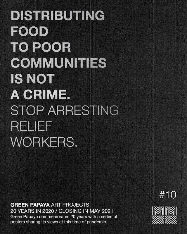 Green Papaya poster, 2020, white text on black background.