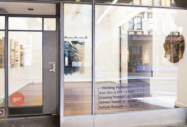 Holding Patterns: Crossing Threads®; Installation view, 4A Centre for Contemporary Asian Art, August 2020, courtesy of the artists. 