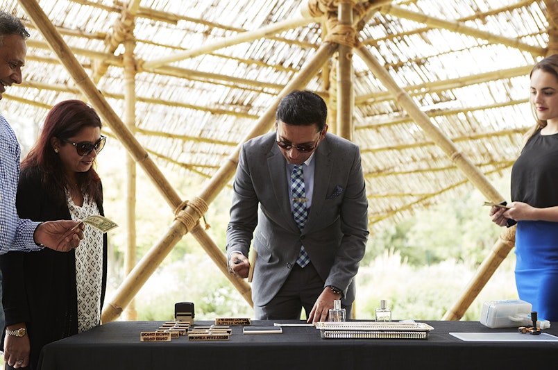 Abdullah M.I. Syed, Flying Buck Exchange (performance documentation), presented at MPavilion as part of the inaugural Asia TOPA.