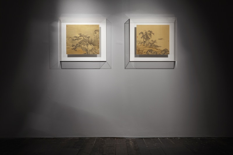 He Xiangyu, Antique Series, 2011, Chinese ink and coke resin on silk. Courtesy the artist and White Space, Beijing. Photo: Zan Wimberley