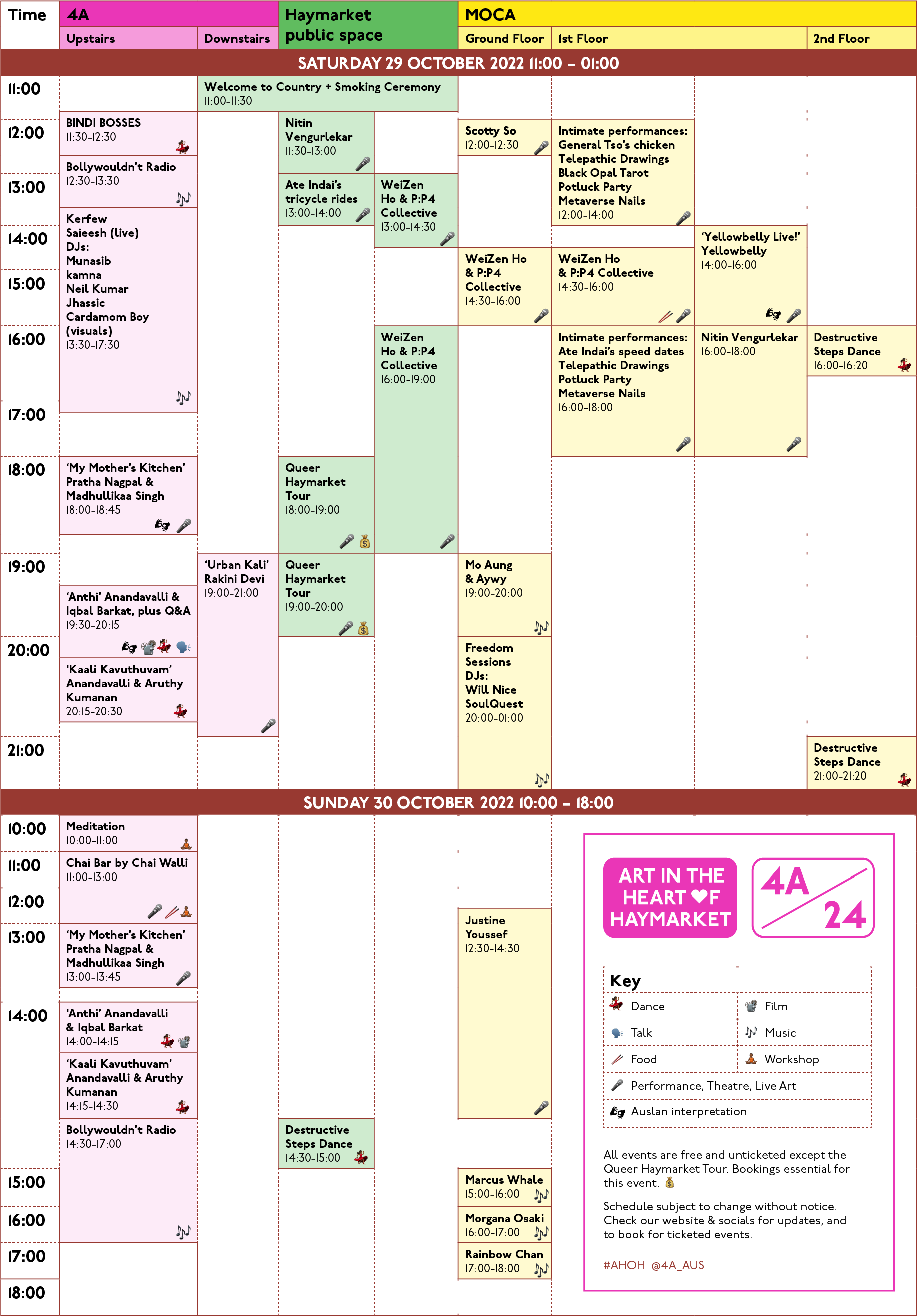 Event timetable