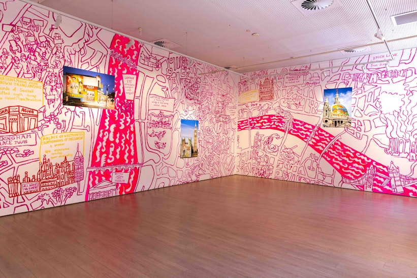 TextaQueen: Bollywouldn't, 2022, Installation view, 4A Centre for Contemporary Asian Art; photo: Anna Hay.